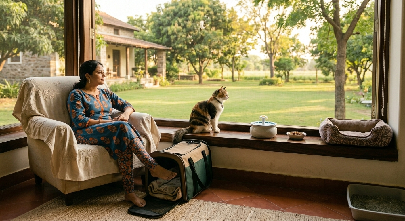 How to Travel with Cats to Farmhouse Stays