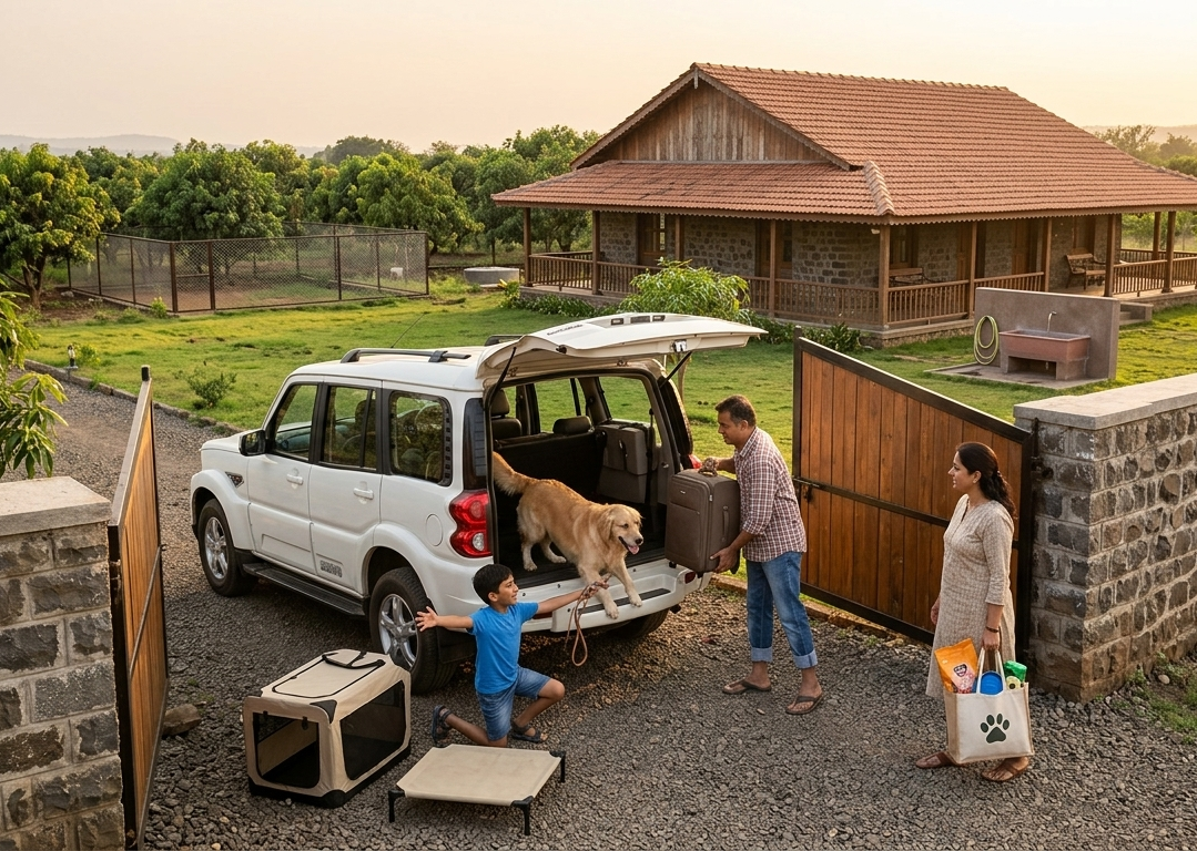 How to Travel with Dogs to Farmhouse Stays